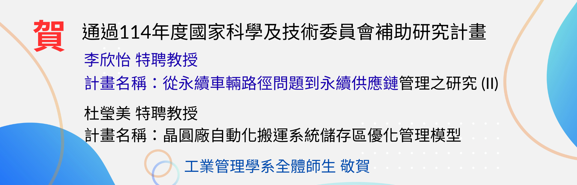 114通過科技部研究計畫